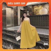 Đầm maxi đi biển, 2 dây đan lưng, chất vải Linen lụa mềm mịn siêu mát, váy maxi dự tiệc