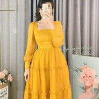 Đầm maxi đi biển dài tay vải lụa mau khô