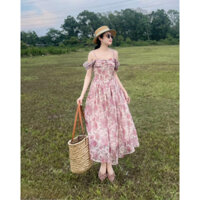 Đầm maxi đi biển,dạo phố chất voan lụa 2 lớp dày đẹp