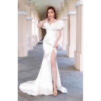 Đầm maxi dự tiệc dạ hội TRIPBLE T DRESS bẹt vai bèo sang trọng - size M/L - MS430V