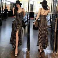 ĐẦM MAXI LỤA BI 2 DÂY XẺ ĐÙI XINH XẮN