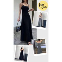 Đầm Maxi Nữ Hai Dây Dáng Dài,đầm 2 dây,váy nữ dài,Đầm Body Dáng Dài Đuôi Cá Len Tăm