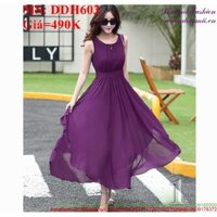Đầm maxi sát nách voan 2 lớp cao cấp thời trang DDH603