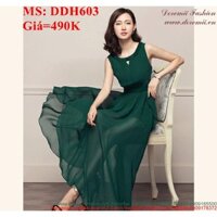 Đầm maxi sát nách voan 2 lớp cao cấp thời trang DDH603
