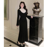 Đầm maxi tay loe cổ ren nhấn hoa nổi - TKCC MEI