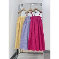 Đầm Maxi Thắt Tít Caro Sọc Hot Fom Dài To Rộng Đỉnh Chuẩn wendy