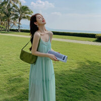 ĐẦM MAXI VẢI VOAN MÀU MINT PHONG CÁCH ĐI BIỂN [AMORE MIO]