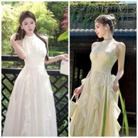 Đầm maxi voan nữ yếm bèo dọc mocking lưng đi biển đi chơi đi tiệc dáng dài 254 Women Dress Váy