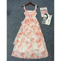 ĐẦM MAXI VOAN TƠ HOA CAM VIỀN BÈO (ẢNH CHỤP THẬT)