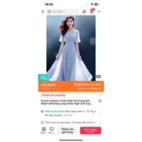 Đầm maxi voan tơ tay loe cổ V TABAO