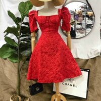 Đầm midi gấm cúp ngực vai gối 🤍 🌸🌺🌺SIÊU PHẨM TRÌNH LÀNG💓💓 diện e ý lên đảm bảo sang k để đâu cho hết luôn💐 Chất và form