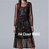 Đầm Midi Lụa Mix Voan Lưới VeR@