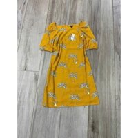 Đầm Midi Phom Suông Cổ Vuông Tay Ngắn - ANN TAYLOR
