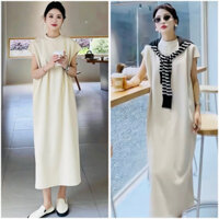 Đầm midi trắng phong cách hàn quốc, váy maxi suông, váy dạo phố xuongvnxk vnxk