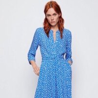 Đầm midi zara hoa xanh