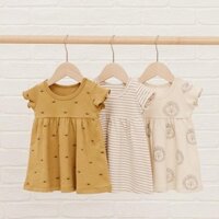 Đầm mini cotton mùa hè cho bé, phong cách châu Âu, đầm dài cho trẻ sơ sinh, quần áo ngoài trời cho bé gái từ 6-18 tháng