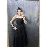 đầm mixi đen 2 dây - dan chéo lưng