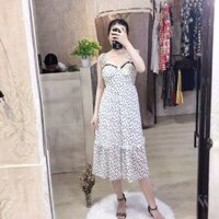 Đầm mixi hoa vân