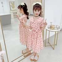 Đầm Mới Cho Bé Gái 2023 Đầm Voan Chấm Bi Phiên Bản Hàn Quốc Đầm Mùa Hè Cho Trẻ Em Đầm Chiffon Thời Trang Cho Bé Gái Lớn Đầm Tide Trẻ Em