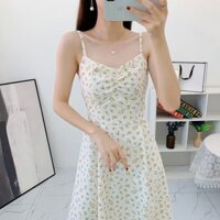 Đầm Mùa Hè 2023 Hoa Pháp Tea Break Sling Dress + Áo Cardigan Chống Nắng Váy Dài Bộ Hai Mảnh20250310
