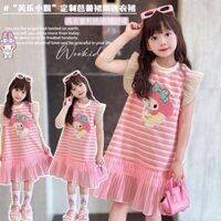 Đầm mùa hè cho bé gái 2025, thời trang mới, quần áo trẻ em, đầm mùa hè cho bé gái, đầm công chúa My Melody, đầm áo phông cho trẻ lớn