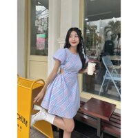 Đầm ngắn mini thời trang nữ cutout eo tay phồng, váu nữ tính cho nàng đáng yêu GAGO  GG4529