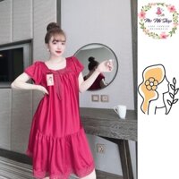 Đầm ngủ bigsize , Đầm lụa satin phối ren cao cấp [ảnh thật]