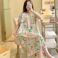 Đầm ngủ bigsize, đồ bầu mặc nhà SUNNYBOUTIQUE váy ngủ cute lanh lụa QC loại 1 nhẹ mát phối bèo dễ thương