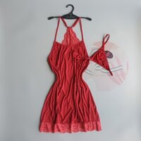 Đầm ngủ cotton hai dây cách điệu phối ren AvidLove quyến rũ xuất khẩu Mỹ số 2