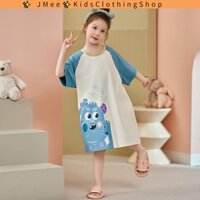 Đầm Ngủ cotton Ngắn Dễ Thương Cho Bé Gái 3-14 Tuổi 2023