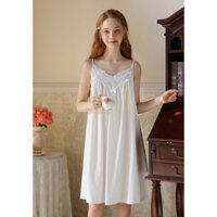 Đầm ngủ cotton thun mát lạnh kiểu Pháp