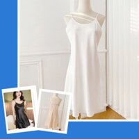 Đầm ngủ hai dây đơn giản màu trắng đầm mặc trong váy có size BT044C