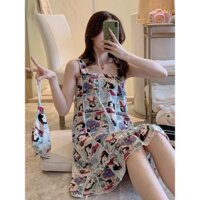 Đầm Ngủ Hai Dây In Hoạt Hình Siêu Xinh