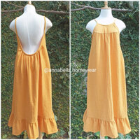 Đầm ngủ hở lưng xô muslin Đầm yếm cao cấp Annabella ANNA (Mẫu 1)