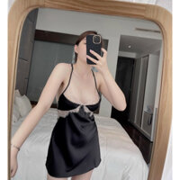 Đầm ngủ lụa,ren sexy,cột dây hở lưng,cosplay