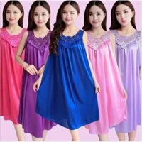 Đầm Ngủ Sexy❣️Đầm Ngủ Big Size 💗Có Size Lớn - Có Video Thật💗 Sexy Gợi Cảm Phối Ren Ngực (L)