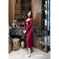 Đầm nhũ dáng dài ôm body khoét ngực chất bao xịn