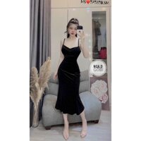 Đầm nhung body 2 dây cao cấp ( có mút ngực ) fashionzero - 95162