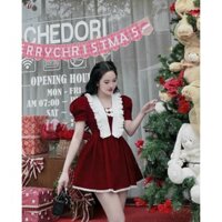 ĐẦM NHUNG PHỐI CỔ TUYẾT MƯA VIỀN PHỐI REN HOA( CÓ LÓT QUẦN) FOM XOÈ Y MẪU 2 MÀU Y HÌNH