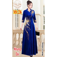 Đầm nhung sang trong dạ hội trung niên sang trọng Thiết kế quý phái, tôn tạo Phù hợp dự tiệc