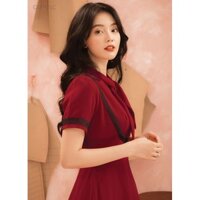 Đầm nơ phối đăng ten