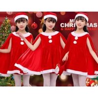 ĐẦM NÓN NOEL VẢI NHUNG CHO BÉ