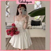 Đầm nữ 2 dây phối ren  Váy xoè công chúa babydoll màu trắng đi dự tiệc chụp kỷ yếu đi chơi siêu xinhv 003Z