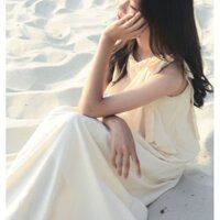 Đầm nữ babydoll 2 dây buộc nơ dâng dài maxi đi chô biển