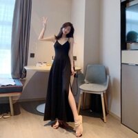 Đầm Nữ, Đầm Maxi Xẻ Tà, Váy Hai Dây, Váy Maxi Thun Dài Gợi Cảm Moda.H ྇ ་
