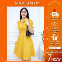 Đầm nữ đẹp đầm công sở thiết kế cổ sơ mi [FREESHIP] - Váy form dáng chữ A thanh lịch - AMYRA Da032  ྇