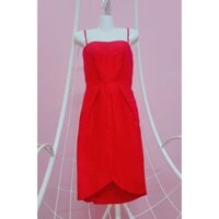🌹Đầm Nữ Gấm Đỏ, Váy Nữ 2 Dây Có Lót, Thiết Kế Đi Tiệc Size Dưới 57kg🌹