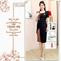 Đầm Nữ [ Linh Linh ] (HT LT226) Đầm Trung Niên Dáng Dài Kiểu Dự Tiệc Cao Cấp Vải Lụa Mềm Mịn Tay Ngắn Cho Mẹ