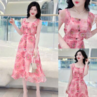 Đầm nữ maxi voan hoa bèo vai đính nút nữ tính sang chảnh Sam Closet Phù Hợp Để Tới Công Sở, Đi Làm Hoặc Đi Chơi