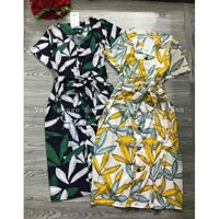 đầm nữ phối màu trẻ trung da46 - vàng,m